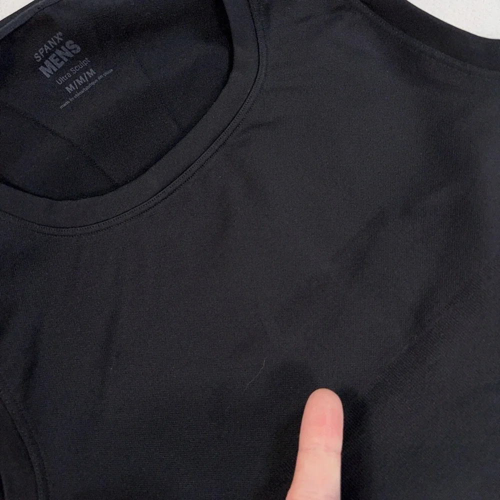 Spanx Ultra Sculpt Seamless Tank Top Men's M Black Powerful Compression Stretch - Picture 7 of 13